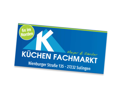 Gutschein Küchenfachmarkt Hier ist ein blauer Gutschein der Firma Küchen Fachmarkt in Sulingen